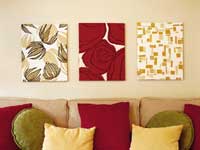 Fabric art is hot and trendy and allows you to change your artwork with the seasons