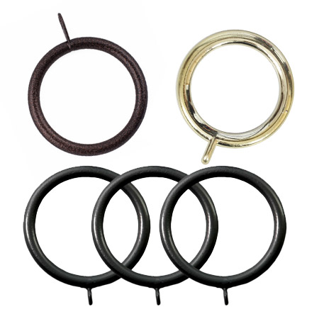 Wooden rings are used with a wooden pole. The rings may be stained or painted to match the pole