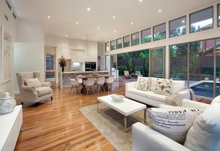 open plan living spaces in a home