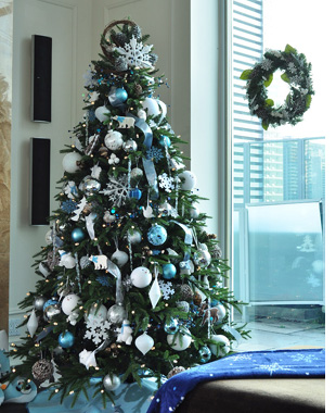 decorating the Christmas tree