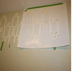 art deco detailing with stencils