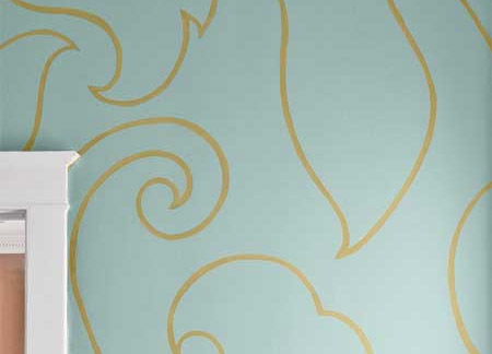 large scale pattern wall design stencil paint technique