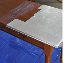 add silver leaf to gild furniture