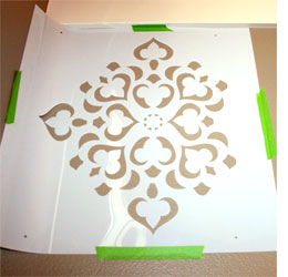 feature wall with stencils