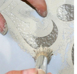 feature wall with stencils