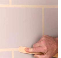 Faux stone or brick wall