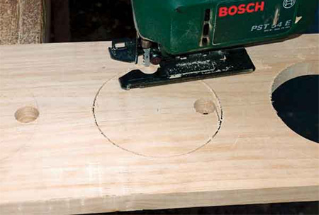 cut out using a jigsaw