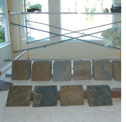 Lay a slate tile floor or wall 