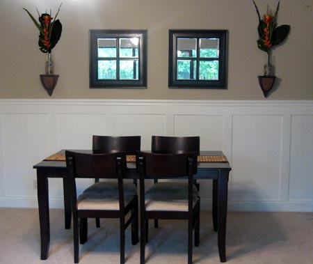 Add wall panels to a dining room