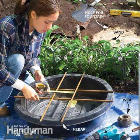 concrete water fountain instructions