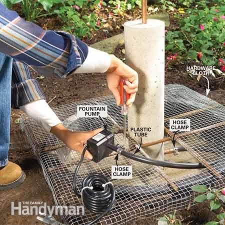 concrete water fountain instructions