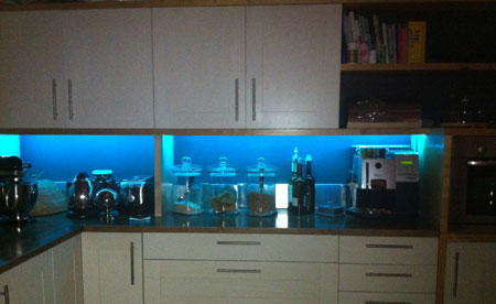 coloured colourful led lighting strips in kitchen lumi